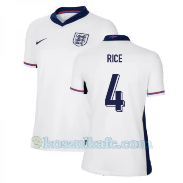 Damska Koszulka Declan Rice #4 Anglia Mistrzostwa Europy 2024 Domowa
