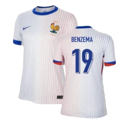 Damska Koszulka Karim Benzema #19 Francja Mistrzostwa Europy 2024 Wyjazdowa
