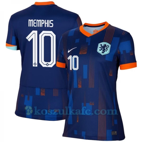 Damska Koszulka Memphis Depay #10 Holandia Mistrzostwa Europy 2024 Wyjazdowa