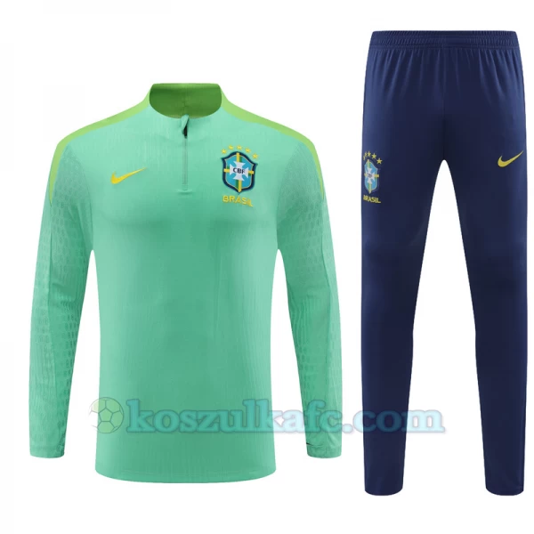 Dzieci Brazylia Komplet Bluza Treningowa 2024-25 Zielony Player Version