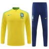 Dzieci Brazylia Komplet Bluza Treningowa 2024-25 Żółty Player Version