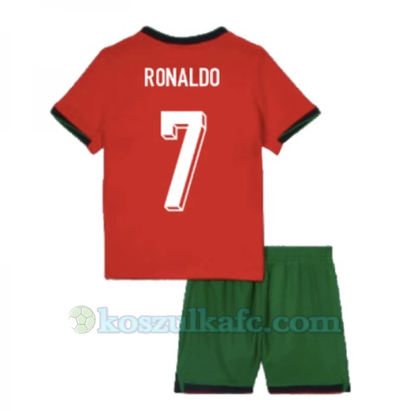 Dzieci Cristiano Ronaldo #7 Strój Piłkarski Koszulka + Spodenki Portugalia Mistrzostwa Europy 2024 Domowa