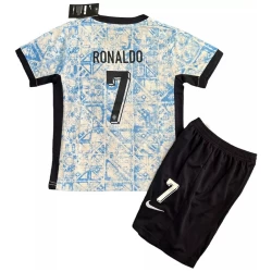 Dzieci Cristiano Ronaldo #7 Strój Piłkarski Koszulka + Spodenki Portugalia Mistrzostwa Europy 2024 Wyjazdowa