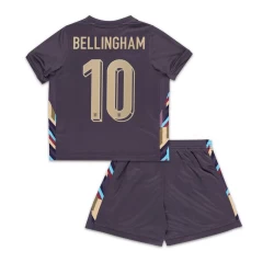 Dzieci Jude Bellingham #10 Strój Piłkarski Koszulka + Spodenki Anglia Mistrzostwa Europy 2024 Wyjazdowa