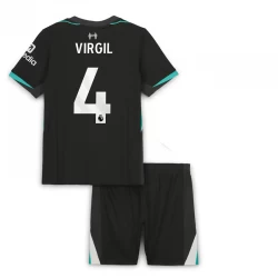 Dzieci Liverpool FC Strój Piłkarski Koszulka Virgil van Dijk #4 2024-25 Wyjazdowa