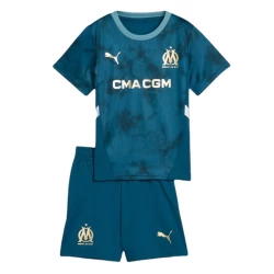 Dzieci Olympique Marsylia Strój Piłkarski Koszulka 2024-25 Wyjazdowa