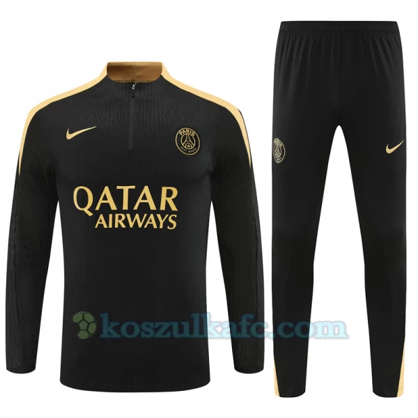 Dzieci Paris Saint-Germain PSG Komplet Bluza Treningowa 2024-25 Czarny Gold Player Version