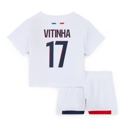 Dzieci Paris Saint-Germain PSG Strój Piłkarski Koszulka Vitinha #17 2024-25 Wyjazdowa