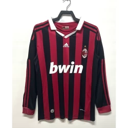 Koszulka AC Milan Retro 2009-10 Domowa Męska Długi Rękaw