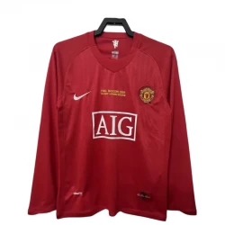 Koszulka Manchester United Champions League Finale Retro 2007-08 Domowa Męska Długi Rękaw