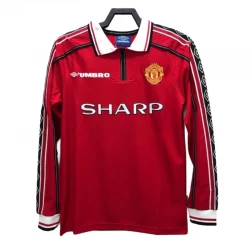 Koszulka Manchester United Retro 1998-99 Domowa Męska Długi Rękaw