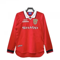 Koszulka Manchester United Retro 1999-00 Domowa Męska Długi Rękaw