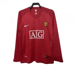 Koszulka Manchester United Retro 2007-08 Domowa Męska Długi Rękaw