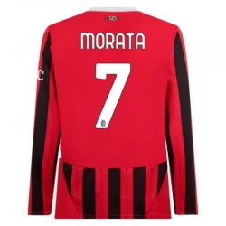 Koszulka Piłkarska AC Milan Alvaro Morata #7 2024-25 Domowa Męska Długi Rękaw