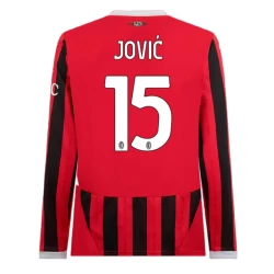 Koszulka Piłkarska AC Milan Jovic #15 2024-25 Domowa Męska Długi Rękaw