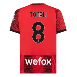 Koszulka Piłkarska AC Milan Sandro Tonali #8 2023-24 Domowa Męska