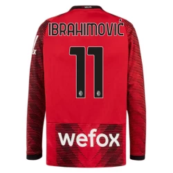 Koszulka Piłkarska AC Milan Zlatan Ibrahimović #11 2023-24 Domowa Męska Długi Rękaw