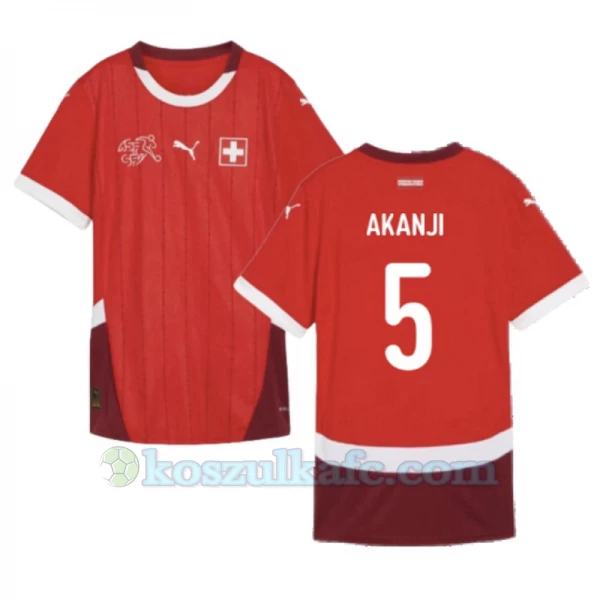 Koszulka Piłkarska Akanji #5 Szwajcaria Mistrzostwa Europy 2024 Domowa Męska
