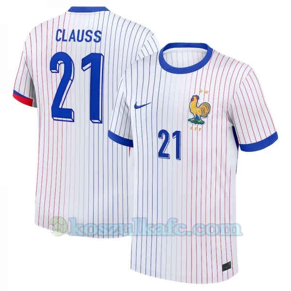 Koszulka Piłkarska Clauss #21 Francja Mistrzostwa Europy 2024 Wyjazdowa Męska