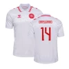 Koszulka Piłkarska Damsgaard #14 Dania Mistrzostwa Europy 2024 Wyjazdowa Męska