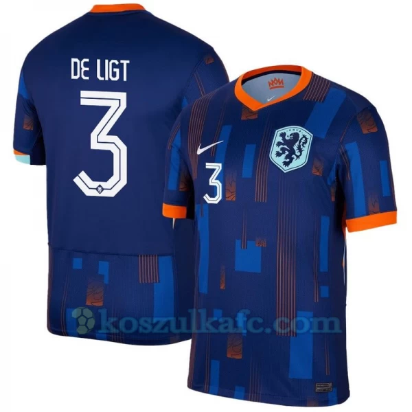 Koszulka Piłkarska De Ligt #3 Holandia Mistrzostwa Europy 2024 Wyjazdowa Męska