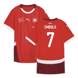 Koszulka Piłkarska Embolo #7 Szwajcaria Mistrzostwa Europy 2024 Domowa Męska
