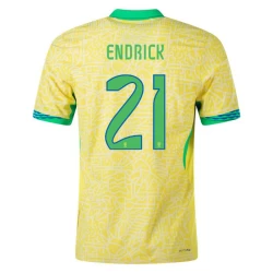 Koszulka Piłkarska Endrick #21 Brazylia Copa America 2024 Domowa Męska