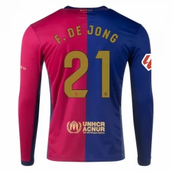 Koszulka Piłkarska FC Barcelona Frenkie de Jong #21 2024-25 Domowa Męska Długi Rękaw