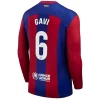 Koszulka Piłkarska FC Barcelona Gavi #6 2023-24 Domowa Męska Długi Rękaw