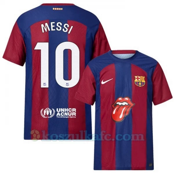 Koszulka Piłkarska FC Barcelona Lionel Messi #10 2023-24 x Rolling Stones Domowa Męska