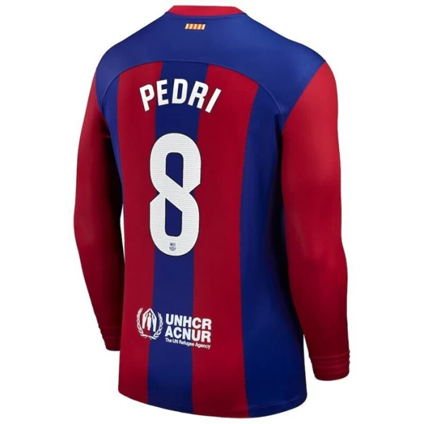 Koszulka Piłkarska FC Barcelona Pedri #8 2023-24 Domowa Męska Długi Rękaw