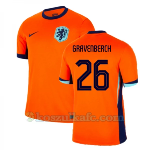 Koszulka Piłkarska Gravenberch #26 Holandia Mistrzostwa Europy 2024 Domowa Męska