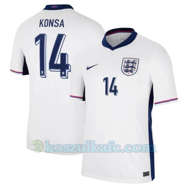 Koszulka Piłkarska Konsa #14 Anglia Mistrzostwa Europy 2024 Domowa Męska