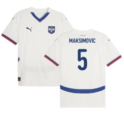 Koszulka Piłkarska Maksimovic #5 Serbia Mistrzostwa Europy 2024 Wyjazdowa Męska