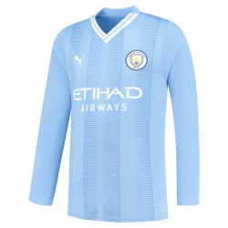 Koszulka Piłkarska Manchester City 2023-24 Domowa Męska Długi Rękaw