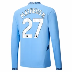 Koszulka Piłkarska Manchester City Matheus N. #27 2024-25 Domowa Męska Długi Rękaw
