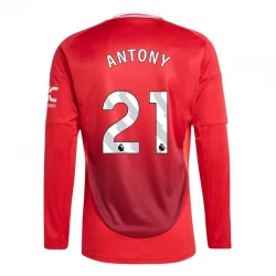 Koszulka Piłkarska Manchester United Antony #21 2024-25 Domowa Męska Długi Rękaw