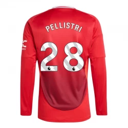 Koszulka Piłkarska Manchester United Pellistri #28 2024-25 Domowa Męska Długi Rękaw