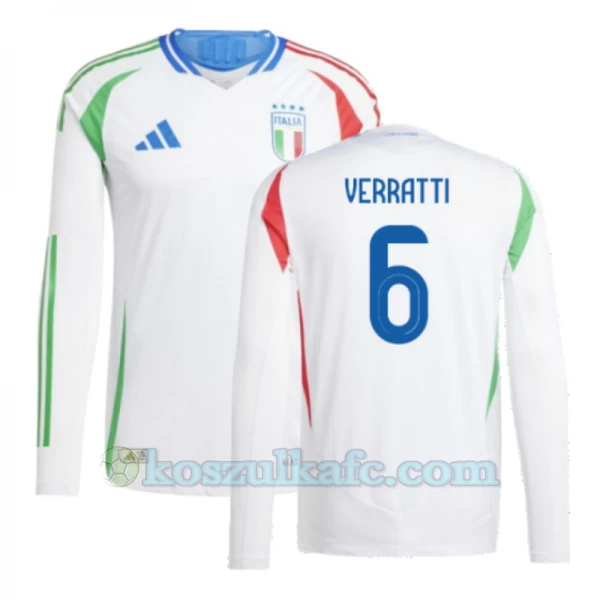 Koszulka Piłkarska Marco Verratti #6 Włochy Mistrzostwa Europy 2024 Wyjazdowa Męska Długi Rękaw