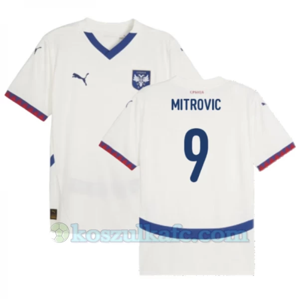 Koszulka Piłkarska Mitrovic #9 Serbia Mistrzostwa Europy 2024 Wyjazdowa Męska