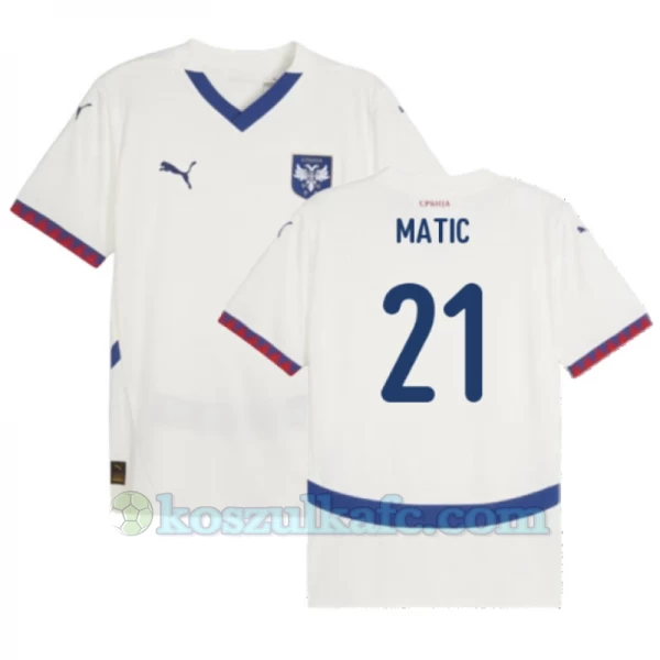 Koszulka Piłkarska Nemanja Matić #21 Serbia Mistrzostwa Europy 2024 Wyjazdowa Męska
