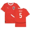 Koszulka Piłkarska Posch #5 Austria Mistrzostwa Europy 2024 Domowa Męska