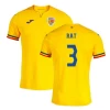 Koszulka Piłkarska Rat #3 Rumunia Mistrzostwa Europy 2024 Domowa Męska