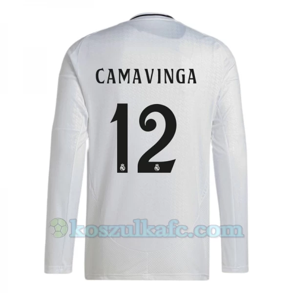 Koszulka Piłkarska Real Madryt Camavinga #12 2024-25 Domowa Męska Długi Rękaw