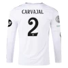 Koszulka Piłkarska Real Madryt Carvajal #2 2024-25 HP Domowa Męska Długi Rękaw