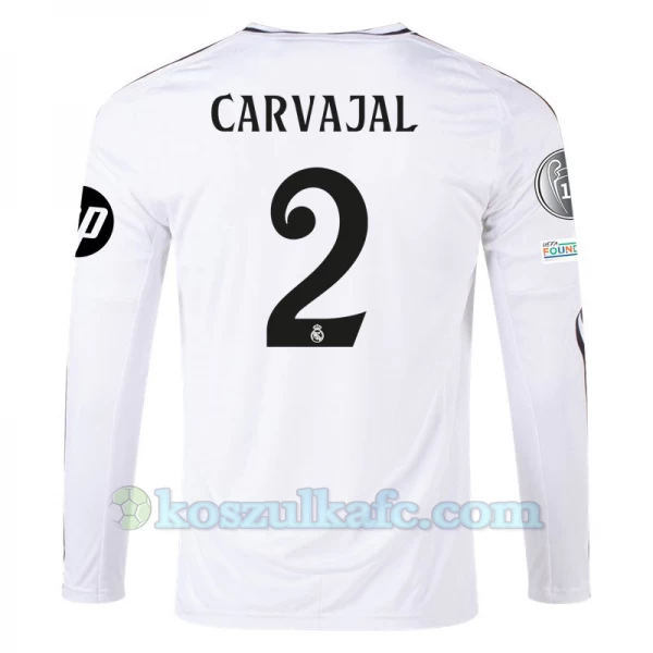 Koszulka Piłkarska Real Madryt Carvajal #2 2024-25 HP Domowa Męska Długi Rękaw