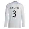 Koszulka Piłkarska Real Madryt E. Militao #3 2024-25 Domowa Męska Długi Rękaw
