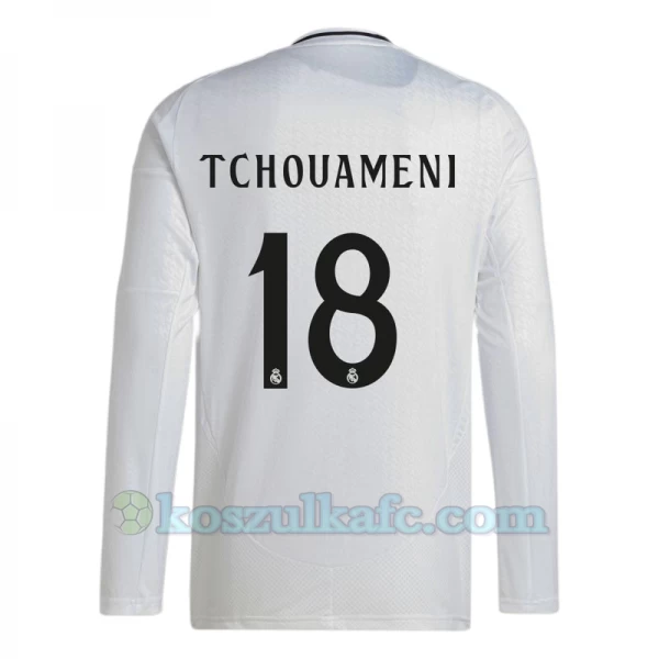 Koszulka Piłkarska Real Madryt Tchouameni #18 2024-25 Domowa Męska Długi Rękaw