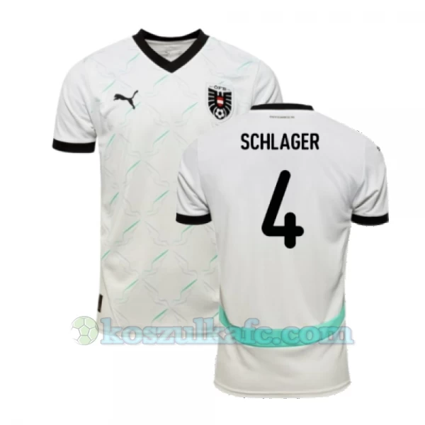 Koszulka Piłkarska Schlager #4 Austria Mistrzostwa Europy 2024 Wyjazdowa Męska