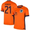 Koszulka Piłkarska Schouten #21 Holandia Mistrzostwa Europy 2024 Domowa Męska